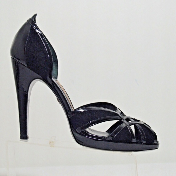 🏷️ NWT  Black New Platform Cage D'orsay Pumps Sz10 - Picture 3 of 10